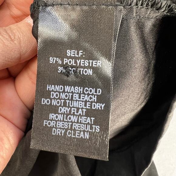 Lulus Dress Women's M Black Button Up Belted Adjustable Sleeve V-neck NWT - Picture 7 of 13